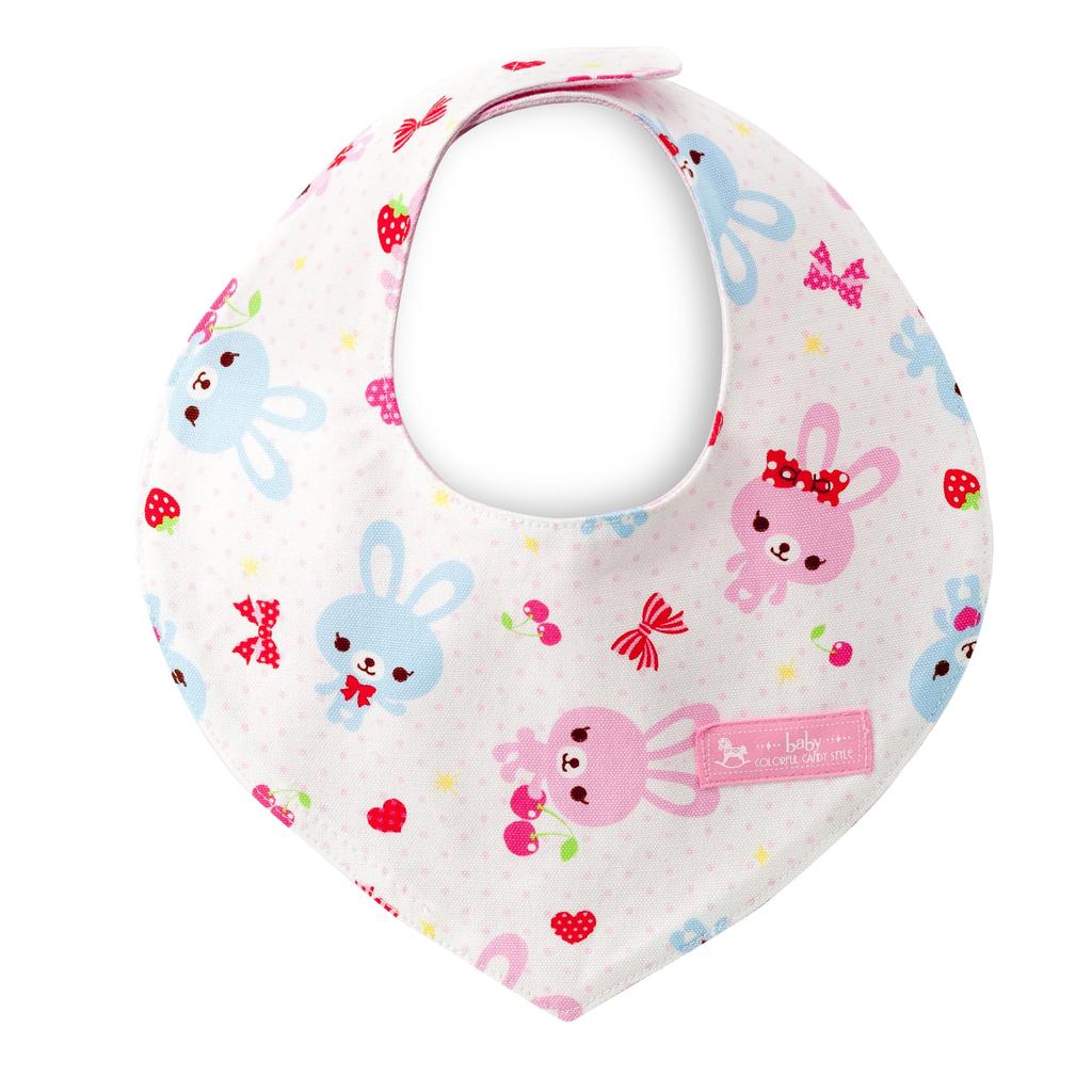 BUNTE SÜSSIGKEITEN-STIL Lätzchen für Nackenband Baby Glückliches Kaninchen Freundliches Kaninchen Punkt mit einer Taschentuchtasche Mädchen, Typ, Lätzchen, Stilvoll, & (Polka Weiß)