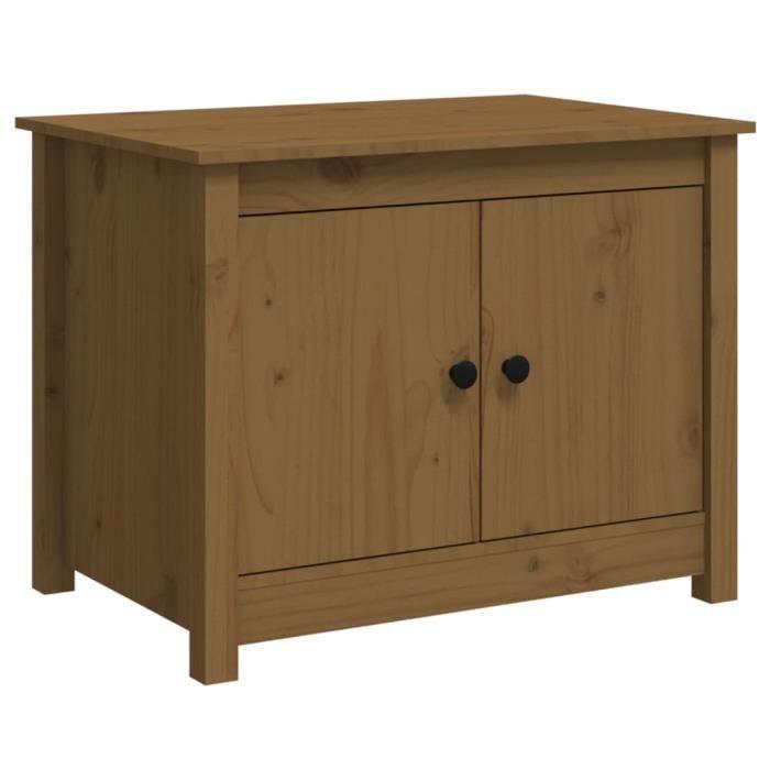 VidaXL Table basse Marron miel 71x49x55 cm Bois massif de pin 820929