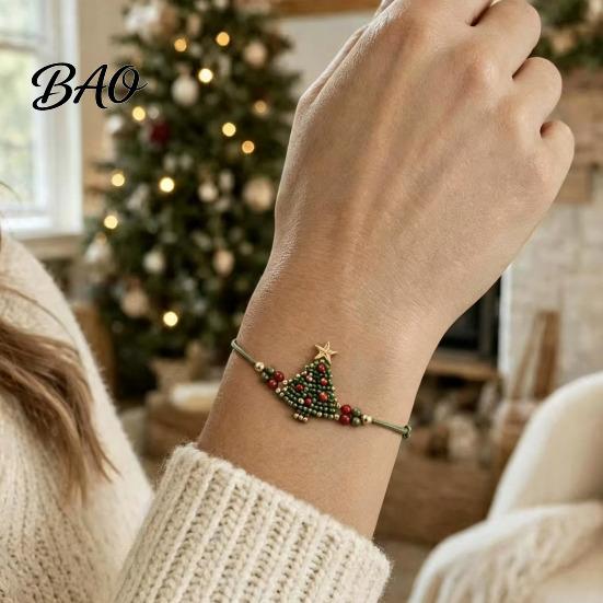 Beads for Jewelry Making DIY Christmas Beaded Bracelet Kit, Holiday Handmade Craft Supplies, Xmas Beading Sets Kids Bead Kit Adults, Kids, Family