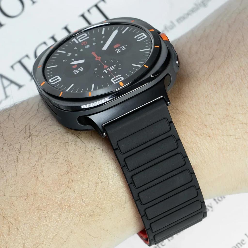 Magnetic Silicone Strap for Samsung Galaxy Watch 7 Ultra 47mm No Gaps Sport Band Bracelet for Galaxy Watch Ultra 47mm Wristband