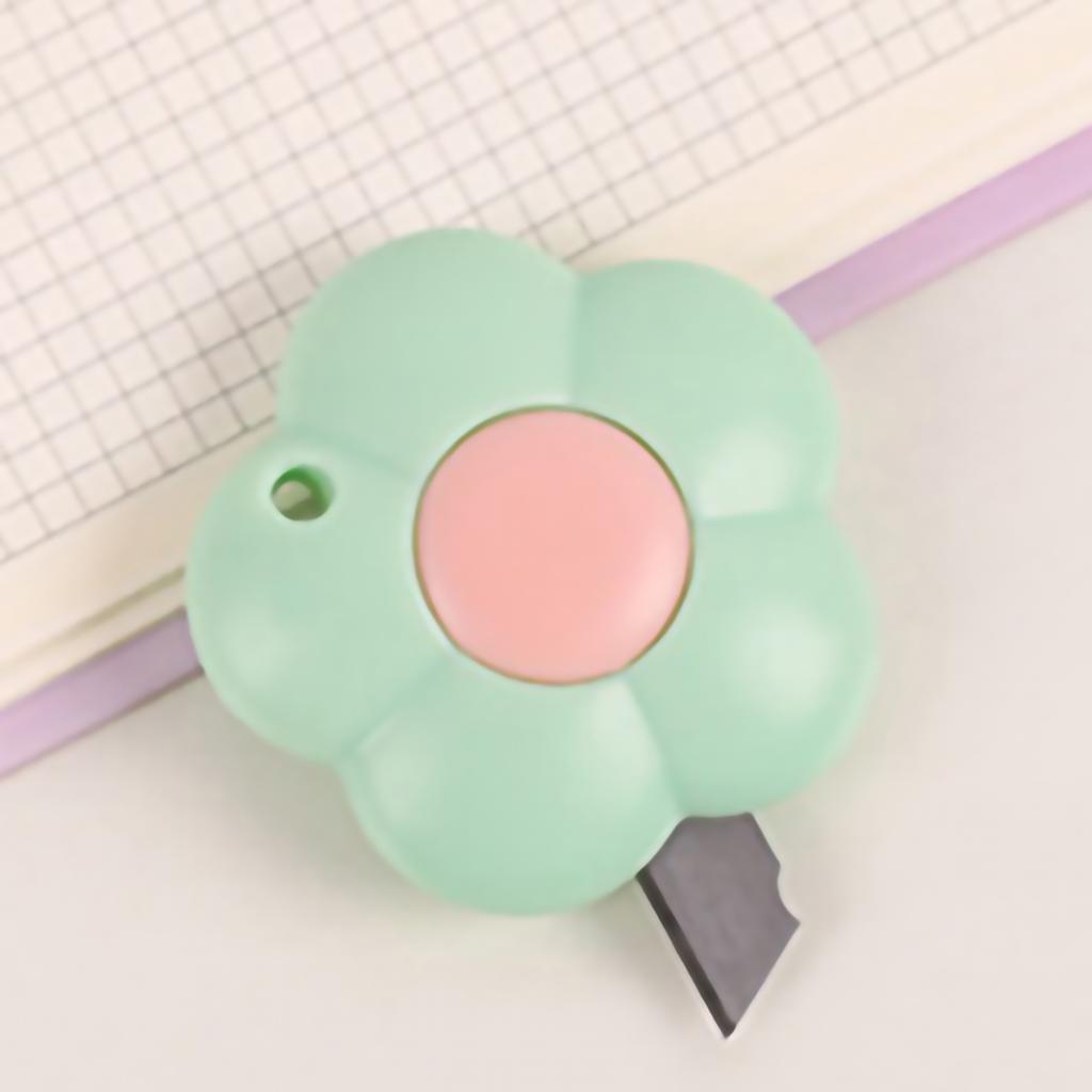 Cute Box Cutter Small Portable Multifunctional Cute Color Flower Box Cutter with Hanging Hole