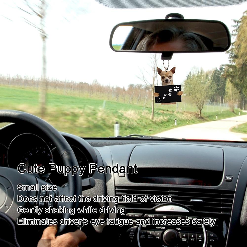 Jucărie Agățată pentru Mașină Ornament Interior Decorațiune Formă de Câine pentru Mașină Dimensiune Compactă Pandantiv Câine Oglindă Retrovizoare Instalare Ușoară Cele Mai Bune Cadouri