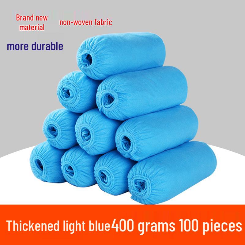 Thickened Non-Woven Disposable Shoe Covers - Extra Large, Full Elastic Fit for Adults and Children