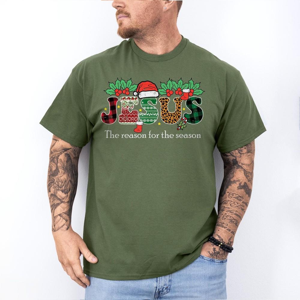 

Christmas Jesus Reason Season Xmas Christian Women Men T-Shirt 4XL