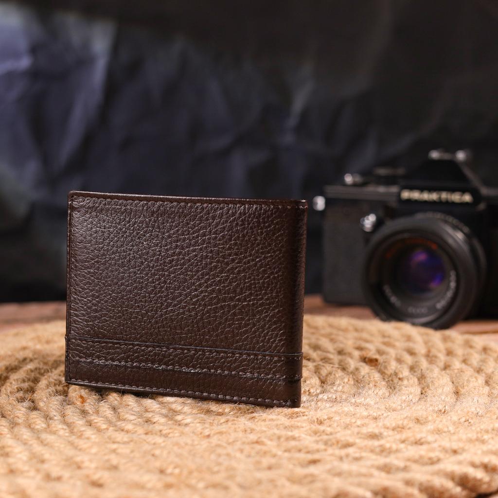 Reliable Male Clip Made of Genuine Grained Leather CANPELLINI Money Clip 21517 Brown