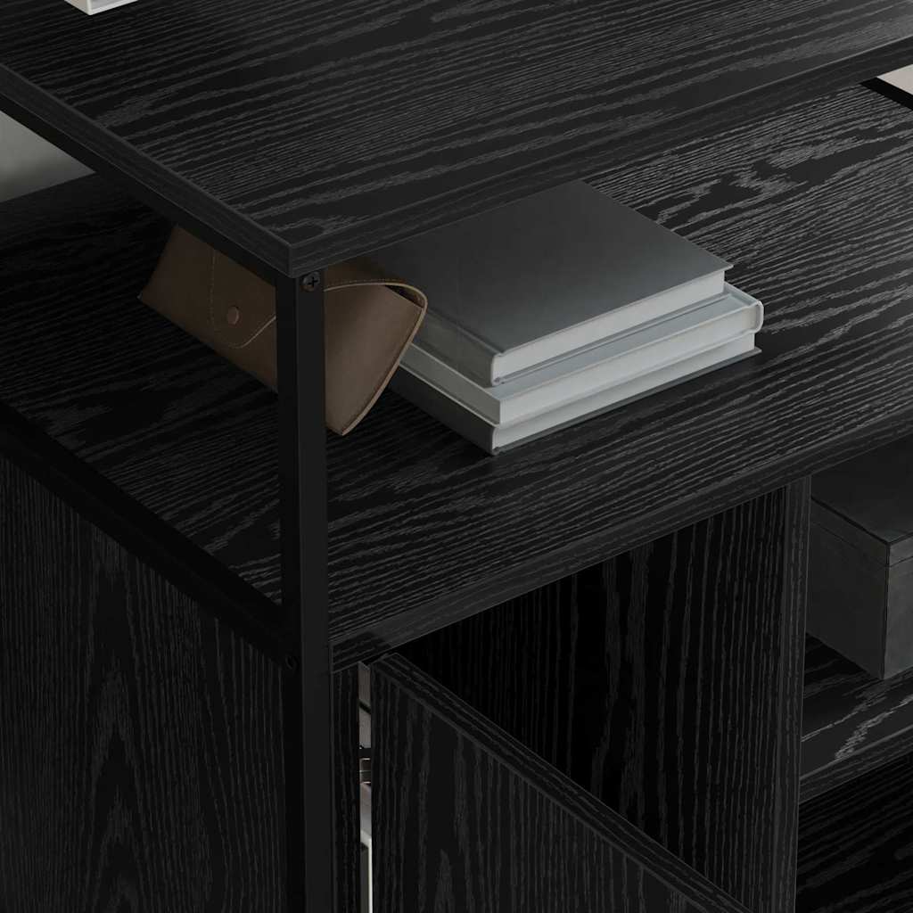 Cabinet with Charging Station Black Oak Effect 61 x 46 x 67 cm