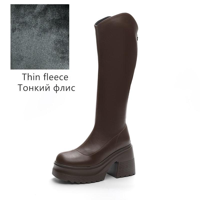 Fashion AIYUQI High Heel Boots Women Autumn 2025 New Genuine Leather Platform Boots Women Skinny Leg 10cm Heel High Female Rider Boots