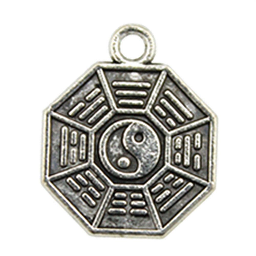 Yin Yang Charms Antique Alloy Lotus Pendants For Spiritual Zen Jewelry Accessories
