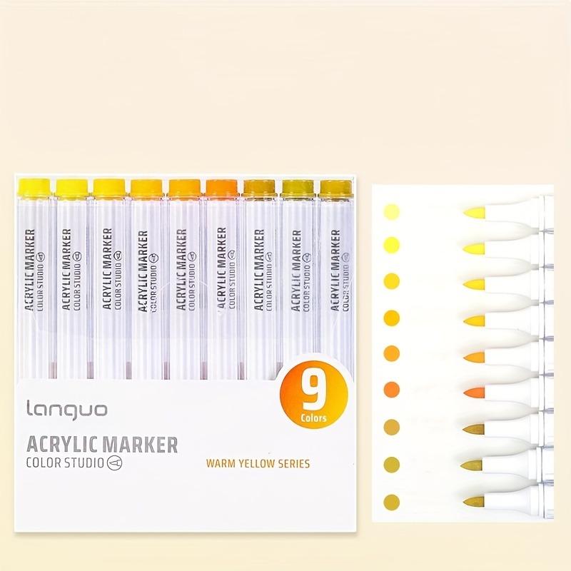 9pcs Opaque Stackable Acrylic Markers,Soft Tip Paint Pens for Rock, Canvas & Art, , Suitable for Christmas Gift Giving