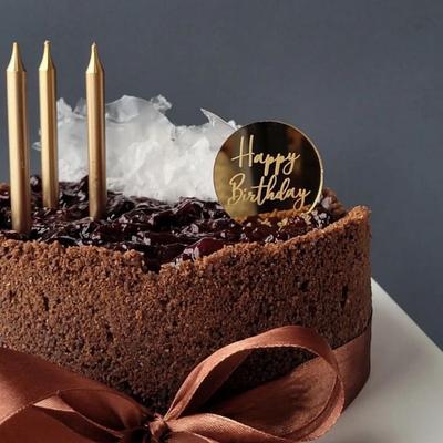 5Pieces insRound Acrylic Happy Birthday Cake Topper Decoration for Birthday Party Cake Decoration