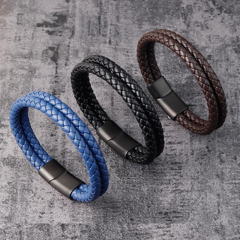Men's Retro Leather Bracelet - Versatile, Simple, Woven Fashion Accessory