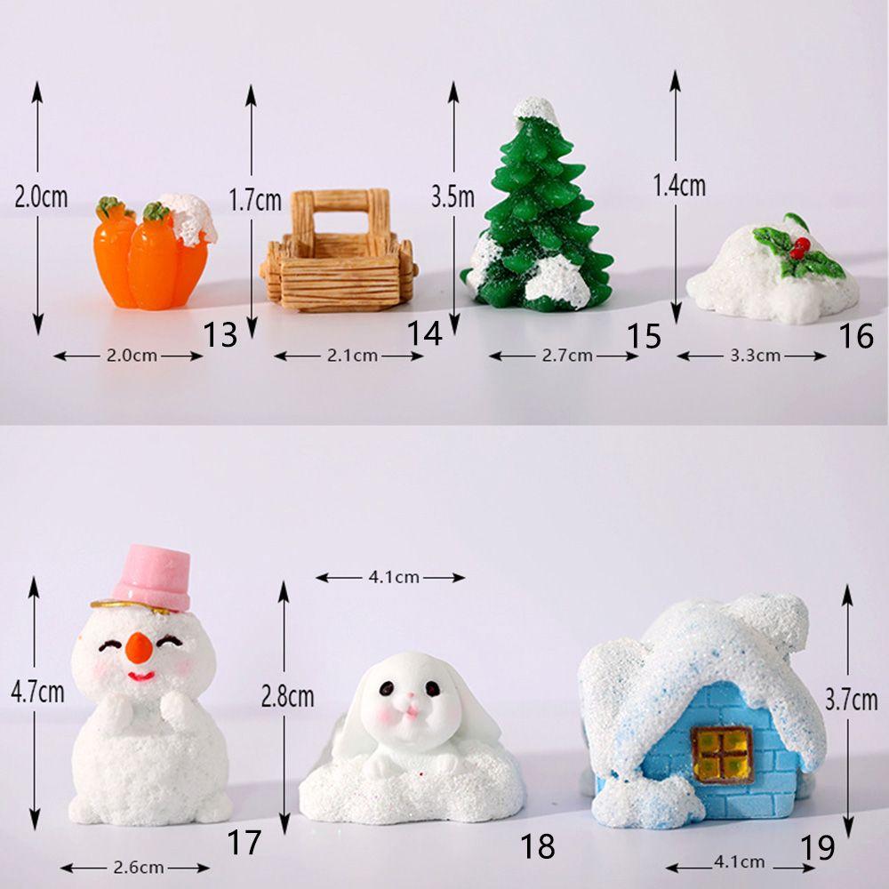 Garden DIY Garden Ornament Miniature Snowman Bunny Micro Landscaping Snow Scene Rabbit Figurine