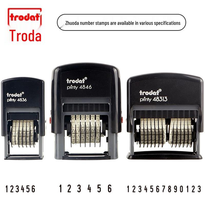 

Регулируемый самонаборный нумератор Zhuoda 4836/4846/48313 (0-9) 4836/20x3.8mm/6-digits (Blank Stamp Pad)