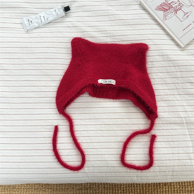 Cat Ear Kids' Knit Wool Hat - Stylish & Windproof Autumn/Winter Pullover for Boys & Girls