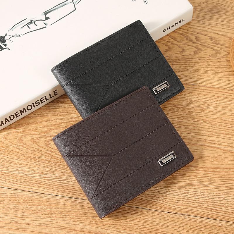 New Wallet Men's Short Wallet Green Fashion Embossed Horizontal Soft Wallet Large Capacity Multi-Card Wallet