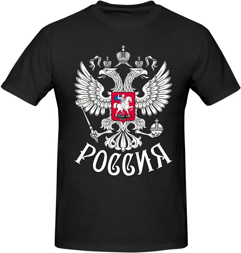 Russia Coat of Arms T Shirt Cotton Short Sleeve Custom Men Tshirt