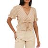 Womens/Ladies Polka Dot Frill Top