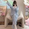 Doll Collar Pajamas Women's Long Sleeve Spring and Autumn New Sweet Rabbit Garden Home Clothing Suit Summer