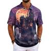 Herren Halloween Kurzarm T-Shirt Lockerer Schnitt Lässig für Feiertagsparty Feiern