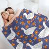 Geese in The meadow - Navy blues Throw Blanket For Sofa Thin Camping Thins Bed covers Blankets