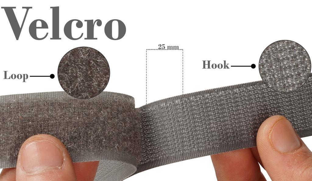 oneOone Sew On Hook and Loop Fabric Fastener Strips Non Adhesive Back Nylon Strips Fabric Fastener Non-Adhesive Interlocking Tape Brown- 25