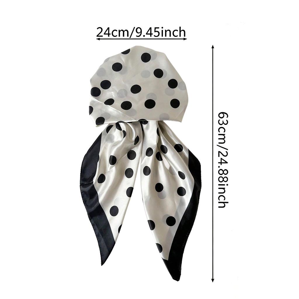 Explosive Women'S Headscarf Satin Versatile Headscarf Polka Dot Printing Ethnic Elastic Silk Scarf