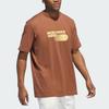 adidas T Shirts Men's Brown Crew Neck Moderate Straight Fit JE3757