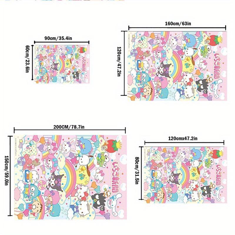 1pc Sanrio Melody Mermaid Printed Office Carpet Rectangle Rug Under The Table,Perfect Room Decor for Living Room, Bedroom, Kitchen, Non-slip Floor Mat
