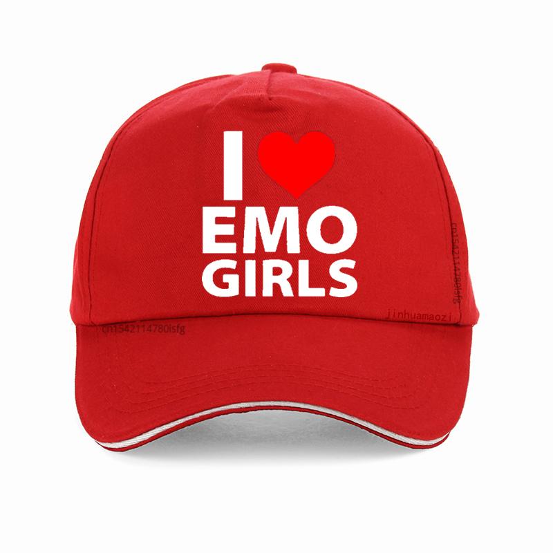 

Смешная шапка I Love Emo Girls Летний стиль Графическая Хлопок Уличная одежда поп Бейсболка крутая Дышащие Шляпы для гольфа кепка Adjustable