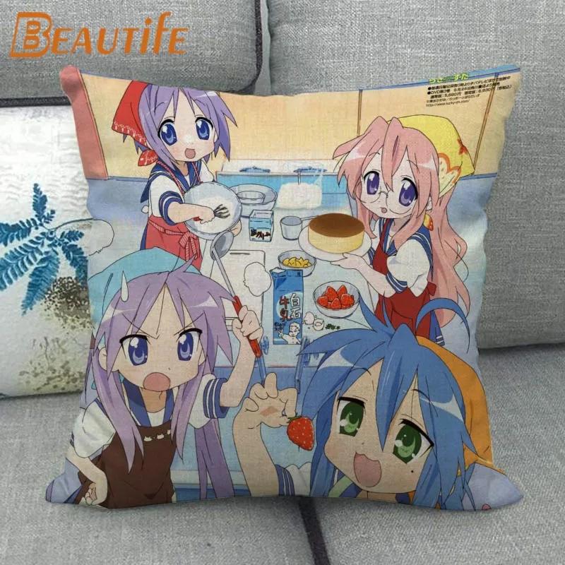 

Custom Lucky Star Pillowcase Cartoon Girl Wedding Decorative Cotton Linen Pillow Case for Home Pillow Cover 45X45cm One Side 45x45cm 18x18in