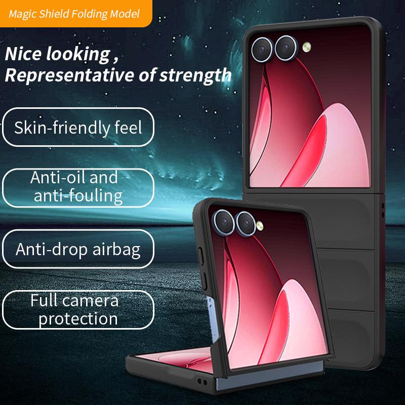 For Samsung Galaxy Z Flip 7 Case Anti-Slip Anti-Fingerprint Shockproof PC Hard Raised Lips Protection Foldable Phone Back Cover