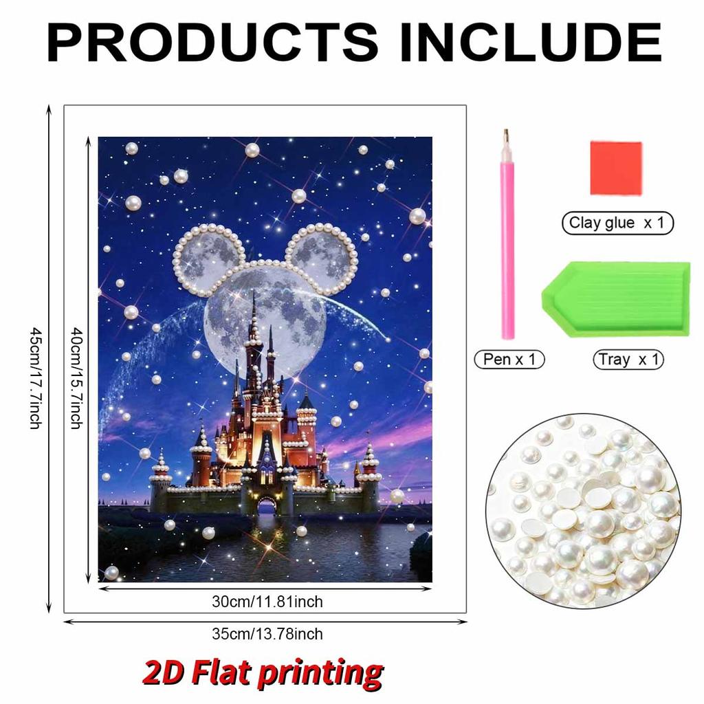 Disney Mickey and Minnie Castle DIY Painting Set Gift Home Decoration Artificial Gemstone Painting Picture Art
