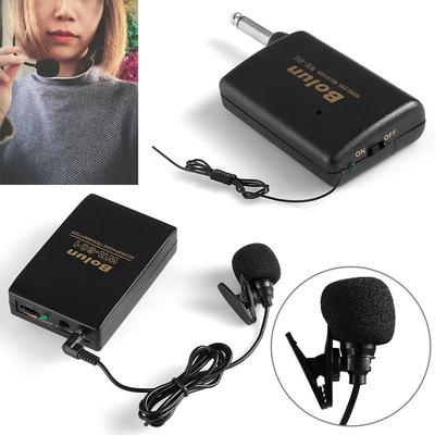 Audio Speech Speaker FM Transmitter Receiver Wireless Microphone Clip Mic System Lavalier Lapel
