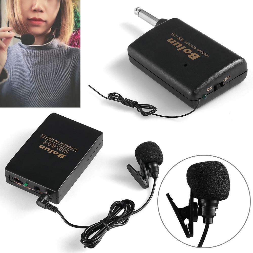 Audio Meeting Speaker FM Transmitter Receiver Clip Mic System Lavalier Lapel Wireless Microphone