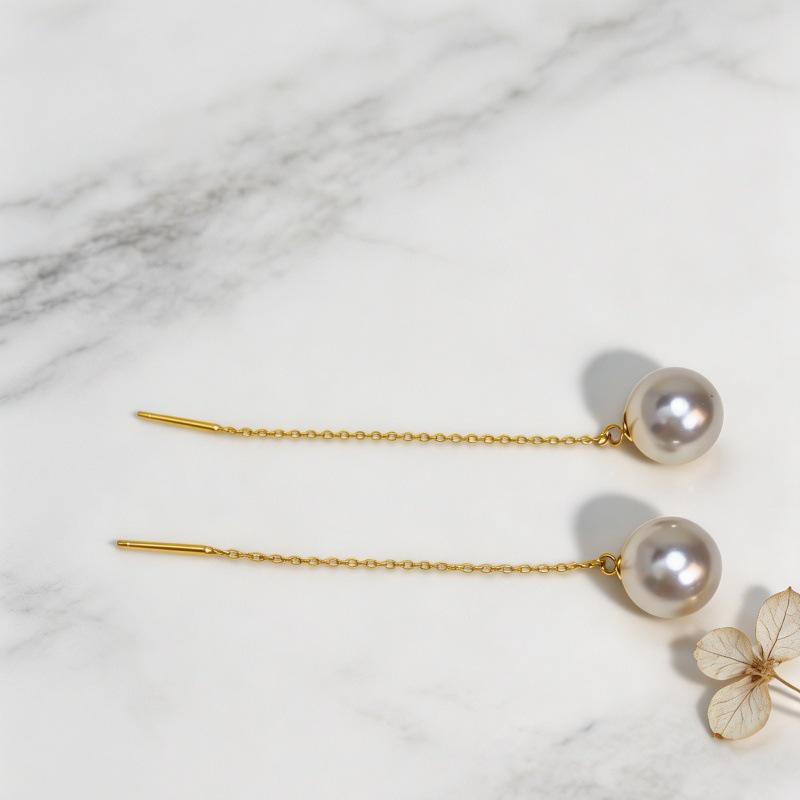 S925 Sterling Silver Pearl Dangle Earrings - Fashionable Temperament Studs 925 Sterling Silver