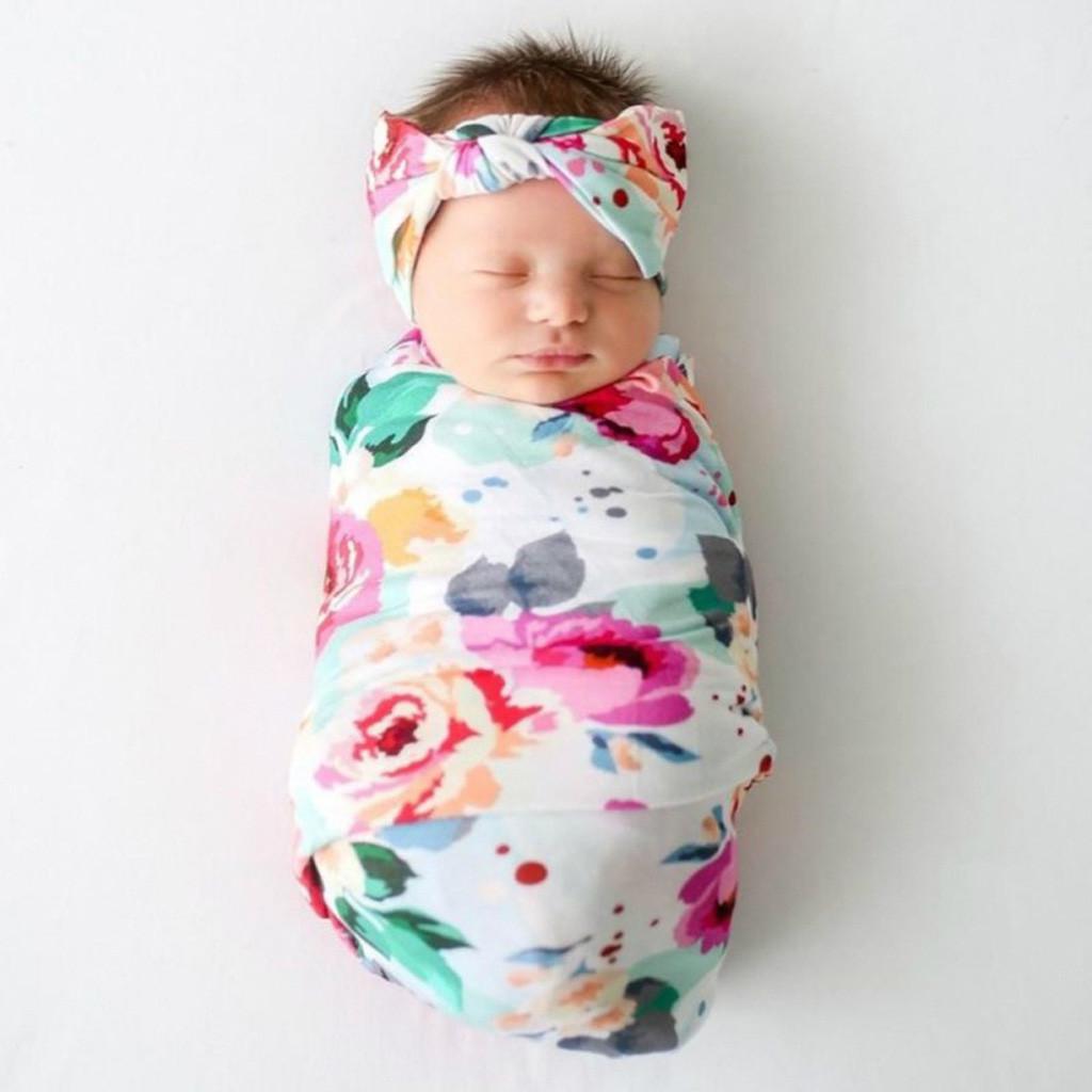 newborn floral swaddle