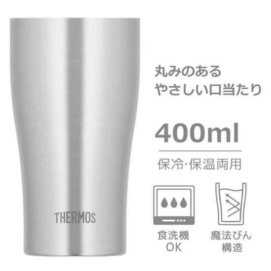 Thermos Vacuum Insulated Tumbler 400ml Stainless Steel Gentle Rounded Edge Dishwasher Safe Bottle Structure Heat Retention Cold JDQ-400 S