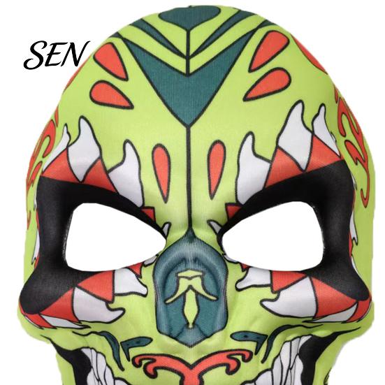 Scary Skeleton Face Masque Day of The Dead Skull Masque, Halloween Sugar Full Festival Costume Supplies Masquerade Party Accessory for Cosplay,