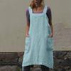 New Fashionable Women's Cotton And Linen Loungewear Loose Long Tops