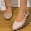 Sharp Suede Women's Shoes 2025 New Style Shallow Mouth Low Heel Shoes Square Root  Women's Casual Shoes