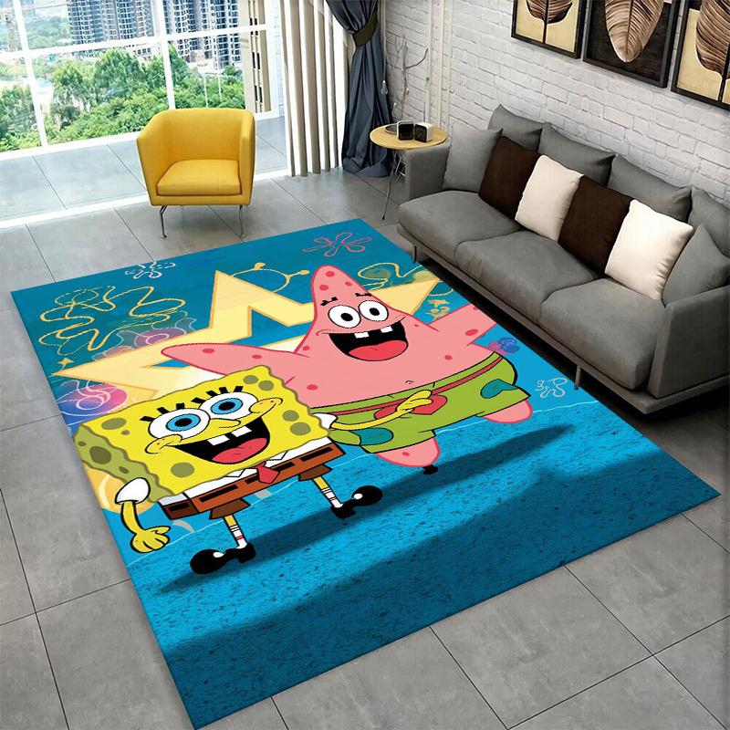 Cartoon S-SpongeBob Patrick Star Carpet Rug for Playroom Bedroom Living Room Sofa Home Decor,kid Area Rug Non-slip Floor Mat