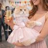 Lace Bow Pet Princess Dress Sequin Pet Wedding Dresses Dog Tulle Skirt  Small Medium Cats