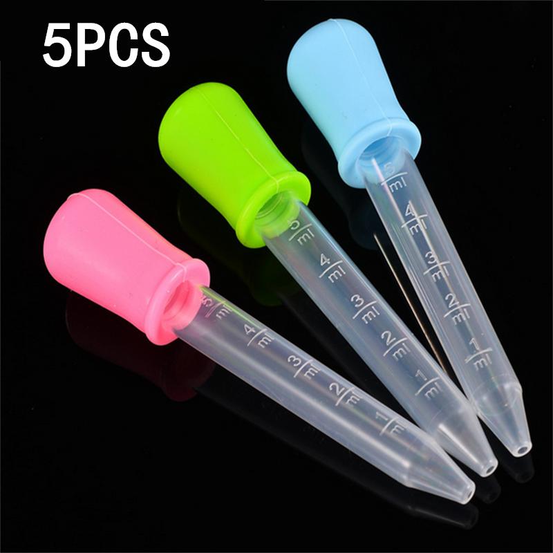 

5/10/20PCS Random Color 5ml Silicone Dropper Feeding Medicine Liquid Eye Ear Pipette Dropper Pipette School Lab Experiment Tool