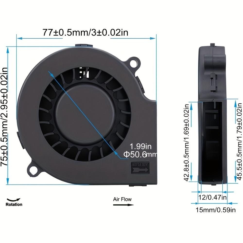 1-3PCS 75mm USB Fan Cooling Turbo Blower 15mm Brushless 3D Printer 7515 For Extruder DC Cooler Power Inverter Air Pump PC CPU