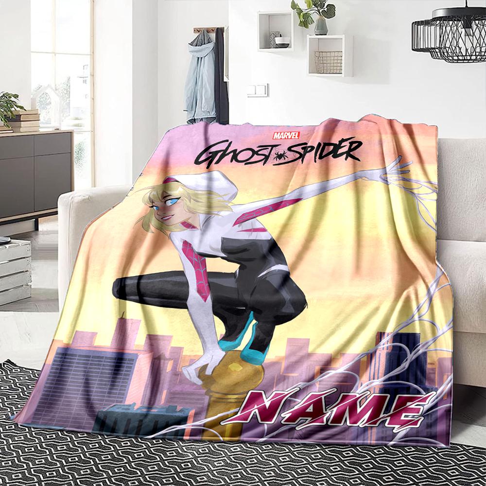 Custom Name Captain America's patriotic shield. blanket for Couch & Bed, Plush Cozy Fuzzy Blanket Super Soft & Warm Blankets for Fall and Winter. 0908