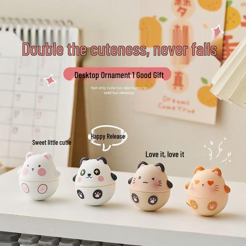 Cute Spherical Mini Tumbler Ornament - Resin Decompression Desktop Décor Gift