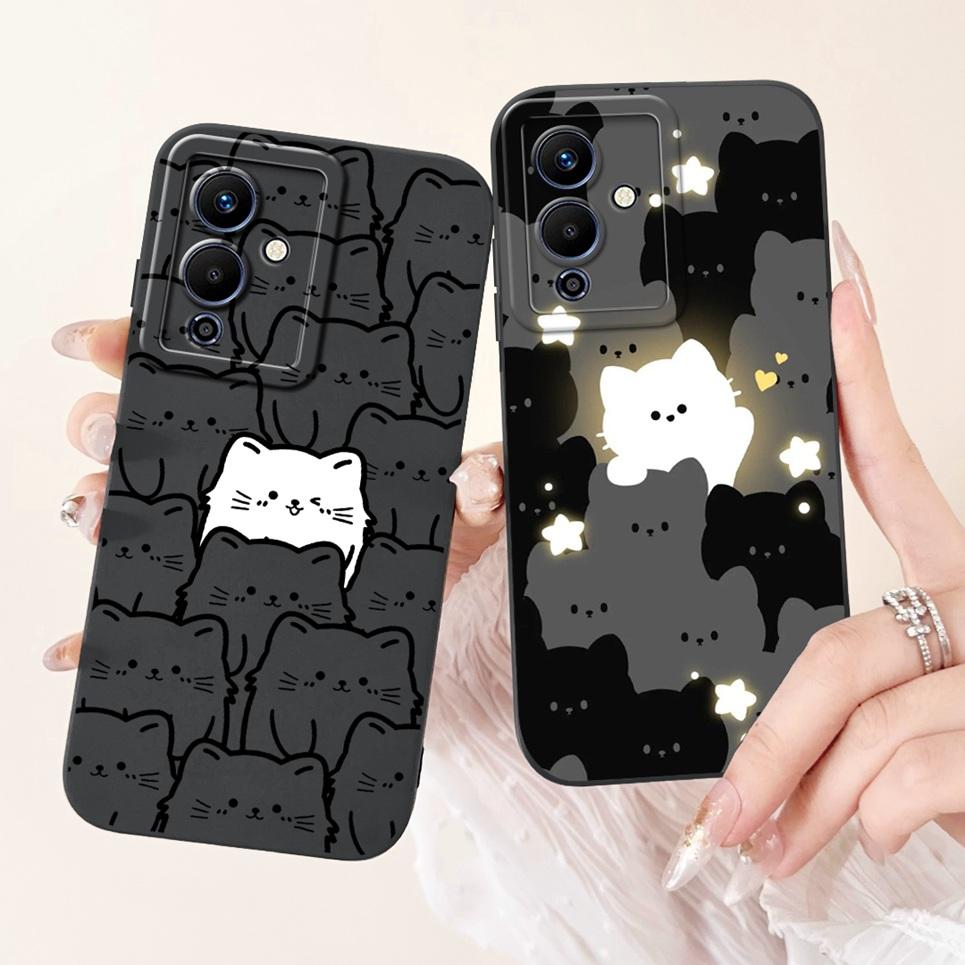 Cartoon Fashion Back Cover For Infinix Note 12 Pro 5G Phone Case Infinix X671B Soft Silicone Dragon Astronaut Black Cat Funda