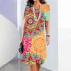 3D Digital Printing Dresses Women's Summer Short-sleeved O-neck Casual Loose Dress