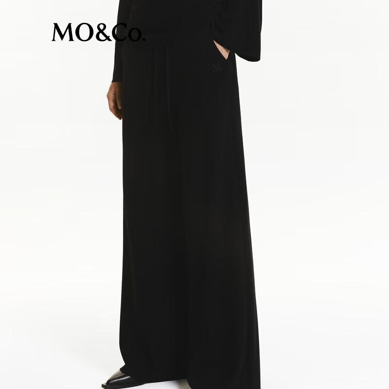 MO&Co. Autumn High-Waist Drawstring Wide-Leg Fleece Pants