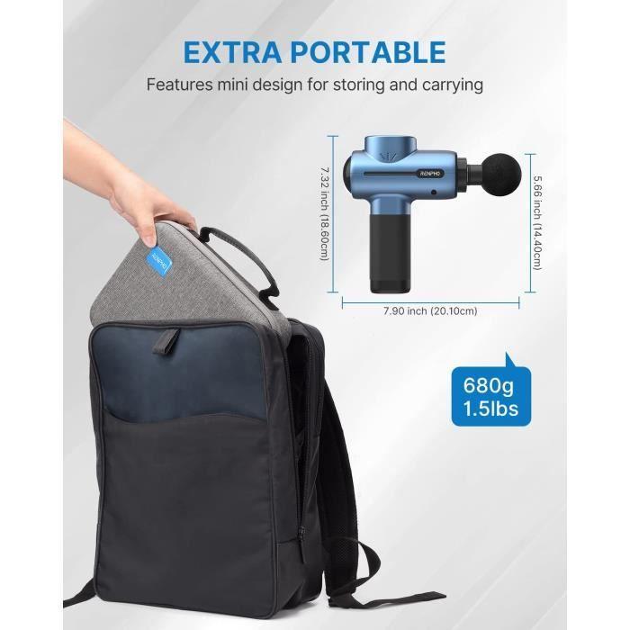 Pistolet De Massage Musculaire - RENPHO - Massage Gun - 5 Vitesses - 5 Têtes De Massage - Léger 1,5 Lb